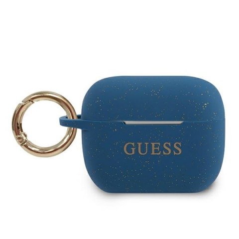 Guess GUACAPSILGLBL AirPods Pro cover niebieski/blue Silicone Glitter