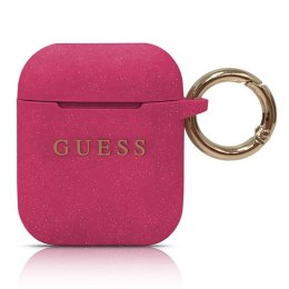 Guess GUACCSILGLFU AirPods 1/2 cover fuksja/fuchsia Silicone Glitter