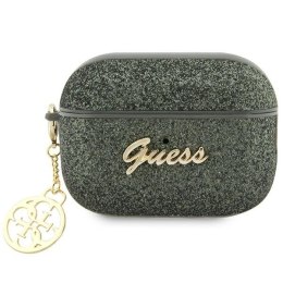 Guess GUAP2GLGSHA AirPods Pro 2 cover zielony/kaki Glitter Flake 4G Charm