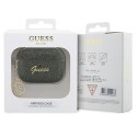 Guess GUAP2GLGSHA AirPods Pro 2 cover zielony/kaki Glitter Flake 4G Charm