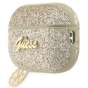 Guess GUAP2GLGSHD AirPods Pro 2 cover złoty/gold Glitter Flake 4G Charm