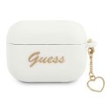 Guess GUAPLSCHSH AirPods Pro cover biały/white Silicone Charm Heart Collection