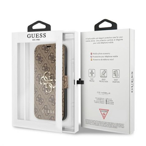 Guess GUBKP13X4GMGBR iPhone 13 Pro Max6,7" brązowy/brown book 4G Big Metal Logo