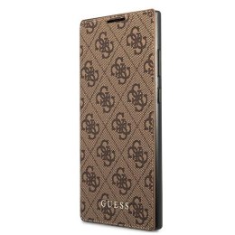 Guess GUBKS22LG4GFBR S22 Ultra S908 brązowy/brown book 4G Metal Gold Logo