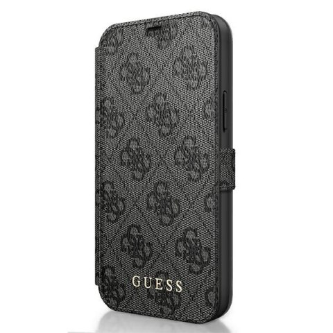 Guess GUFLBKSP12L4GG iPhone 12 Pro Max 6,7" szary/grey book 4G Charms Collection