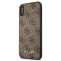 Guess GUHCI65G4GFBR iPhone Xs Max brązowy/brown hard case 4G Metal Gold Logo