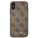 Guess GUHCI65G4GFBR iPhone Xs Max brązowy/brown hard case 4G Metal Gold Logo