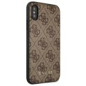 Guess GUHCI65G4GFBR iPhone Xs Max brązowy/brown hard case 4G Metal Gold Logo