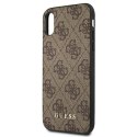 Guess GUHCI65G4GFBR iPhone Xs Max brązowy/brown hard case 4G Metal Gold Logo