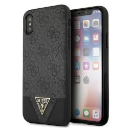 Guess GUHCI65PU4GHBK iPhone Xs Max szary/grey hardcase 4G Triangle Collection