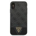 Guess GUHCI65PU4GHBK iPhone Xs Max szary/grey hardcase 4G Triangle Collection