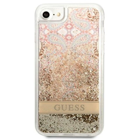 Guess GUHCI8LFLSD iPhone SE 2022 / SE 2020 / 7 / 8 złoty/gold hardcase Paisley Liquid Glitter