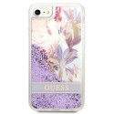 Guess GUHCI8LFLSU iPhone SE 2022 / SE 2020 / 7 / 8 fioletowy/purple hardcase Flower Liquid Glitter