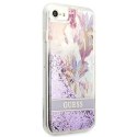 Guess GUHCI8LFLSU iPhone SE 2022 / SE 2020 / 7 / 8 fioletowy/purple hardcase Flower Liquid Glitter