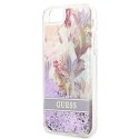 Guess GUHCI8LFLSU iPhone SE 2022 / SE 2020 / 7 / 8 fioletowy/purple hardcase Flower Liquid Glitter