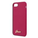 Guess GUHCI8LSLMGRE iPhone 7/8/SE 2020 / SE 2022 czerwony/burgundy hard case Silicone Vintage Gold Logo