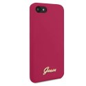 Guess GUHCI8LSLMGRE iPhone 7/8/SE 2020 / SE 2022 czerwony/burgundy hard case Silicone Vintage Gold Logo