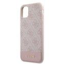 Guess GUHCN61G4GLPI iPhone 11 / Xr 6,1" różowy/pink hard case 4G Stripe Collection