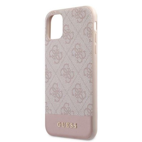 Guess GUHCN61G4GLPI iPhone 11 / Xr 6,1" różowy/pink hard case 4G Stripe Collection