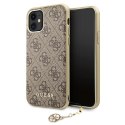 Guess GUHCN61GF4GBR iPhone 11 / Xr 6,1" brown/brązowy hard case 4G Charms Collection