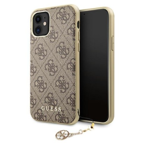 Guess GUHCN61GF4GBR iPhone 11 / Xr 6,1" brown/brązowy hard case 4G Charms Collection