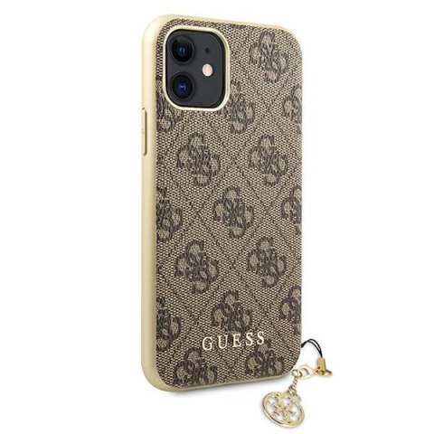 Guess GUHCN61GF4GBR iPhone 11 / Xr 6,1" brown/brązowy hard case 4G Charms Collection
