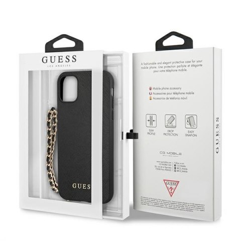 Guess GUHCN61SASGBK iPhone 11 6,1" / Xr czarny/black hardcase Saffiano Chain