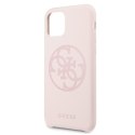 Guess GUHCN65LS4GLP iPhone 11 Pro Max light pink/jasnoróżowy hard case Silicone 4G Tone On Tone