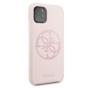 Guess GUHCN65LS4GLP iPhone 11 Pro Max light pink/jasnoróżowy hard case Silicone 4G Tone On Tone