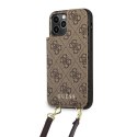 Guess GUHCP12LCB4GB iPhone 12 Pro Max 6,7" brązowy/brown hardcase 4G Crossbody Cardslot