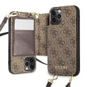 Guess GUHCP12LCB4GB iPhone 12 Pro Max 6,7" brązowy/brown hardcase 4G Crossbody Cardslot