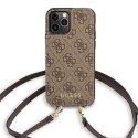 Guess GUHCP12LCB4GB iPhone 12 Pro Max 6,7" brązowy/brown hardcase 4G Crossbody Cardslot