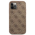 Guess GUHCP12LG4GFBR iPhone 12 Pro Max 6,7" brązowy/brown hard case 4G Metal Gold Logo