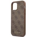 Guess GUHCP12LG4GFBR iPhone 12 Pro Max 6,7" brązowy/brown hard case 4G Metal Gold Logo