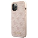 Guess GUHCP12LG4GFPI iPhone 12 Pro Max 6,7" różowy/pink hard case 4G Metal Gold Logo