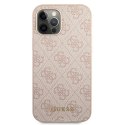 Guess GUHCP12LG4GFPI iPhone 12 Pro Max 6,7" różowy/pink hard case 4G Metal Gold Logo