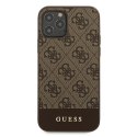 Guess GUHCP12LG4GLBR iPhone 12 Pro Max 6,7" brązowy/brown hardcase 4G Stripe Collection