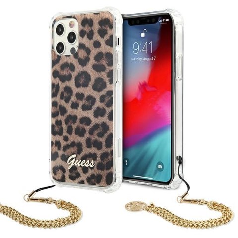 Guess GUHCP12LKSLEO iPhone 12 Pro Max 6,7" Leopard hardcase Gold Chain