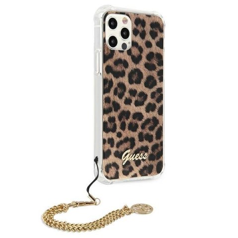 Guess GUHCP12LKSLEO iPhone 12 Pro Max 6,7" Leopard hardcase Gold Chain