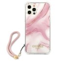 Guess GUHCP12LKSMAPI iPhone 12 Pro Max 6,7" różowy/pink hardcase Marble Collection