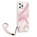 Guess GUHCP12LKSMAPI iPhone 12 Pro Max 6,7" różowy/pink hardcase Marble Collection