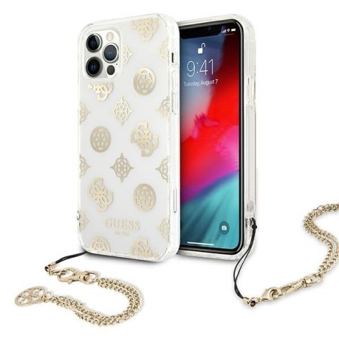 Guess GUHCP12LKSPEGO iPhone 12 Pro Max 6,7" złoty/gold hardcase Peony Chain Collection