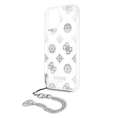 Guess GUHCP12LKSPESI iPhone 12 Pro Max 6,7" srebrny/silver hardcase Peony Chain Collection