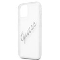 Guess GUHCP12LKTRSVSI iPhone 12 Pro Max 6,7" Transparent hardcase Vintage Script Silver