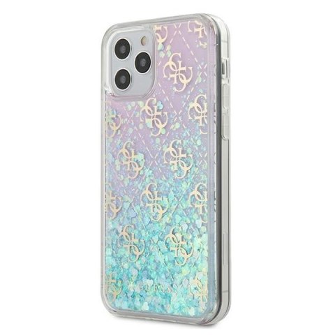 Guess GUHCP12LLG4GGBLPI iPhone 12 Pro Max 6,7" różowy/pink hardcase Gradient Liquid Glitter 4G