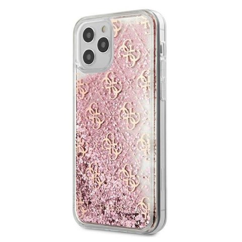 Guess GUHCP12LLG4GSPG iPhone 12 Pro Max 6,7" różowy/pink hardcase 4G Liquid Glitter