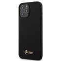 Guess GUHCP12LLSLMGBK iPhone 12 Pro Max 6,7" black/czarny hardcase Silicone Script Gold Logo