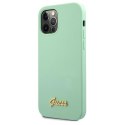 Guess GUHCP12LLSLMGGN iPhone 12 Pro Max 6,7" zielony/green hardcase Metal Logo Script