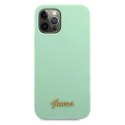 Guess GUHCP12LLSLMGGN iPhone 12 Pro Max 6,7" zielony/green hardcase Metal Logo Script