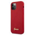 Guess GUHCP12LLSLMGRE iPhone 12 Pro Max 6,7" czerwony/red hardcase Metal Logo Script